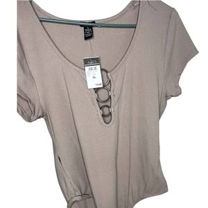 Classic Rue21 Nude Short Sleeve Cotton Bodysuit